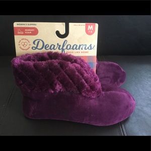Memory Foam Plush Purple Slipper Booties!